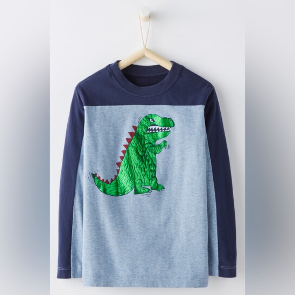 KIDS HANNA ANDERSSON DINO ART LONG SLEEVE SHIRT - SIZE 6